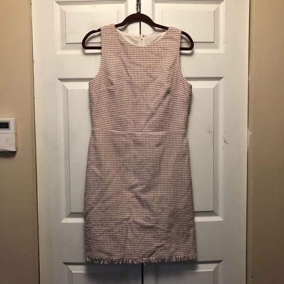LOFT Geometric Pattern Tweed Dress - Size 8T - Picture 1 of 6